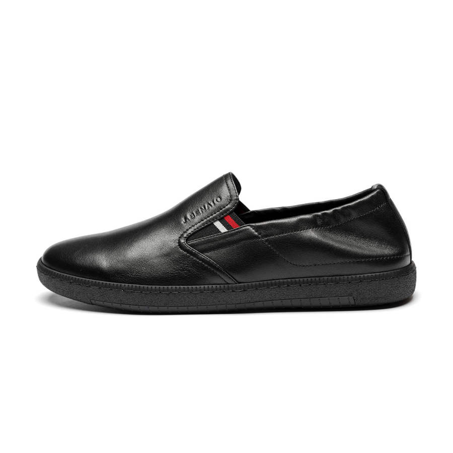 J.BENATO Cow Leather Casual Shoes Men's Black
