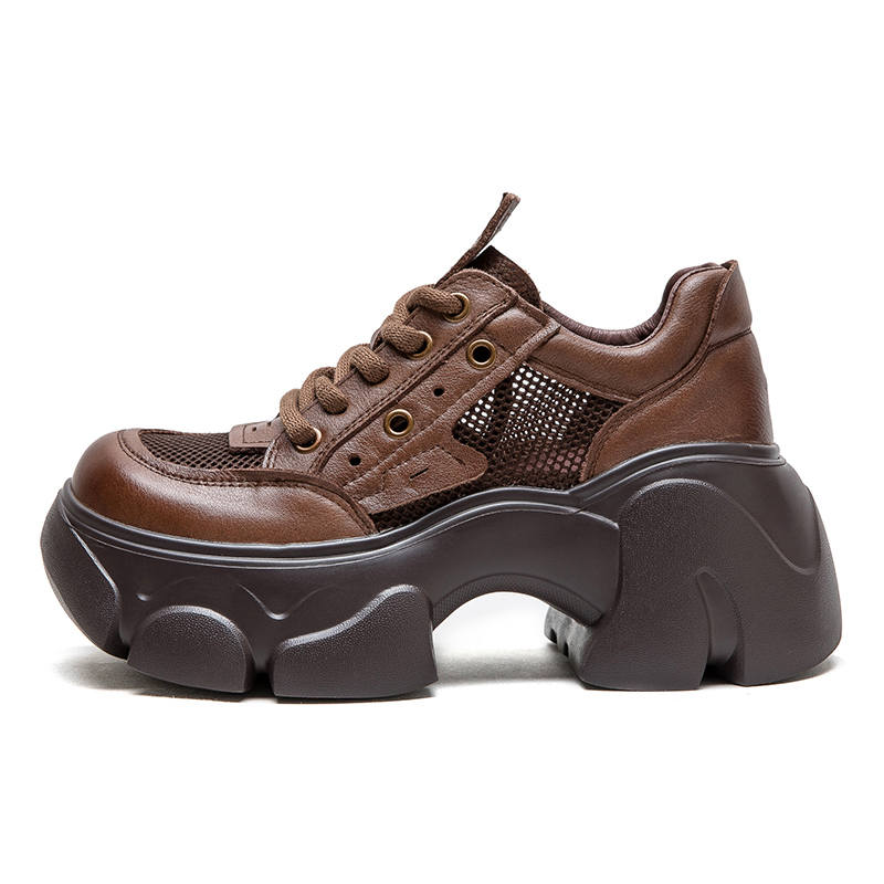 JIEZHOU Top Grain Cow Leather Comfortable And Breathable Casual Shoes Women's