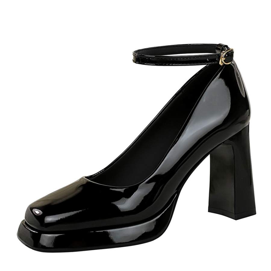 YAFEI XUANYU Microfiber Leather Chunky Heel High Heels 9cm Women's