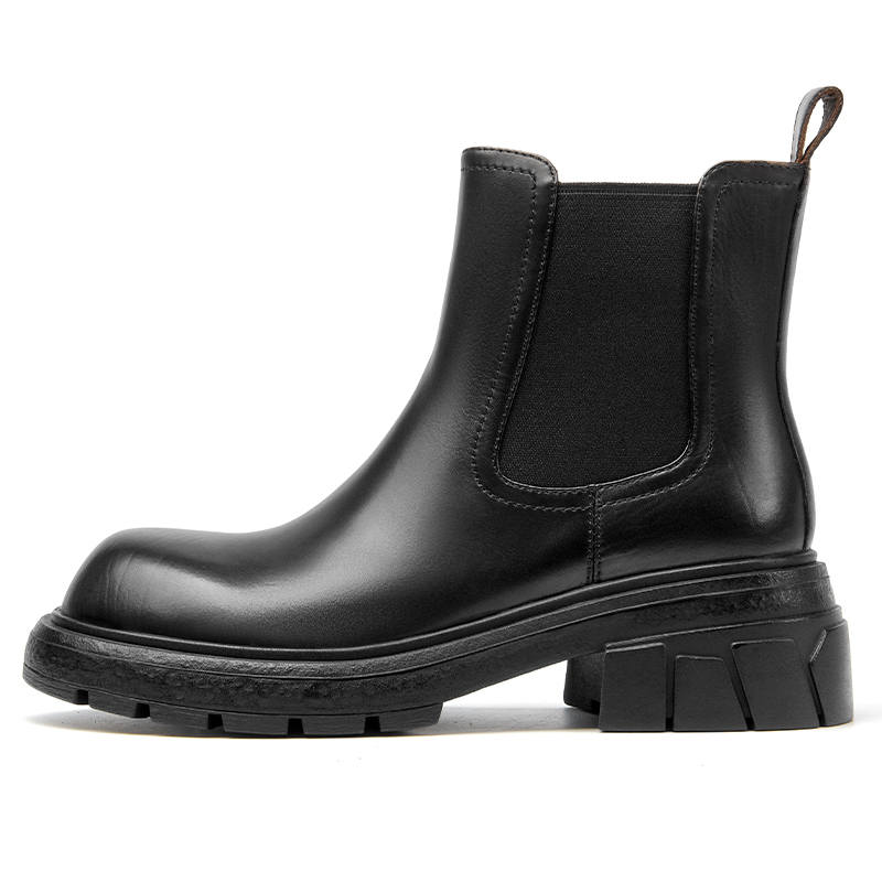 Beau Today Top Grain Cow Leather Short Chelsea Boots 5.4cm Women's