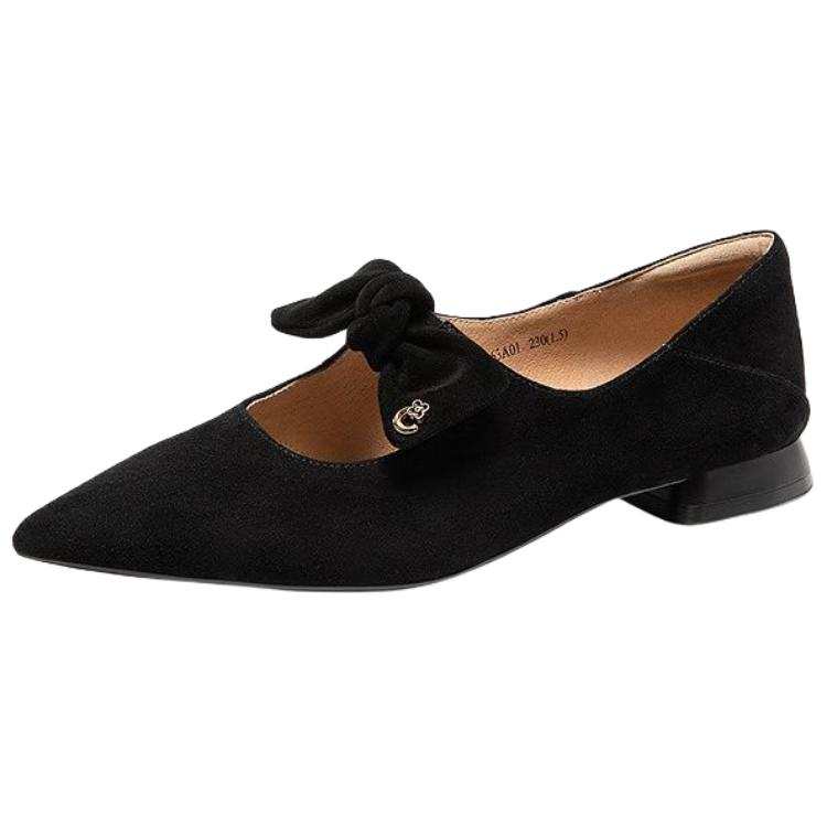 C°BANNER Sheepskin Chunky Heel Mary Jane Shoes 1.7CM Women's