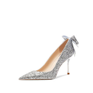 CHILI Pu High Heels Women's Silver