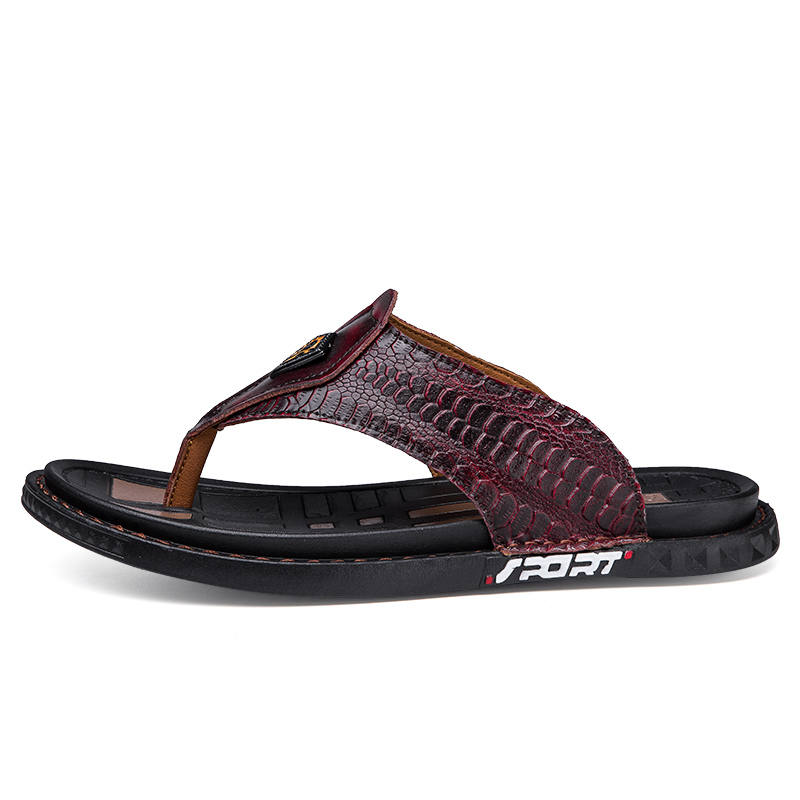 CAOZE Rubber Sole Stitching Slip Resistant Quick Dry Slip Resistant Quick Dry Flip Flops Men's