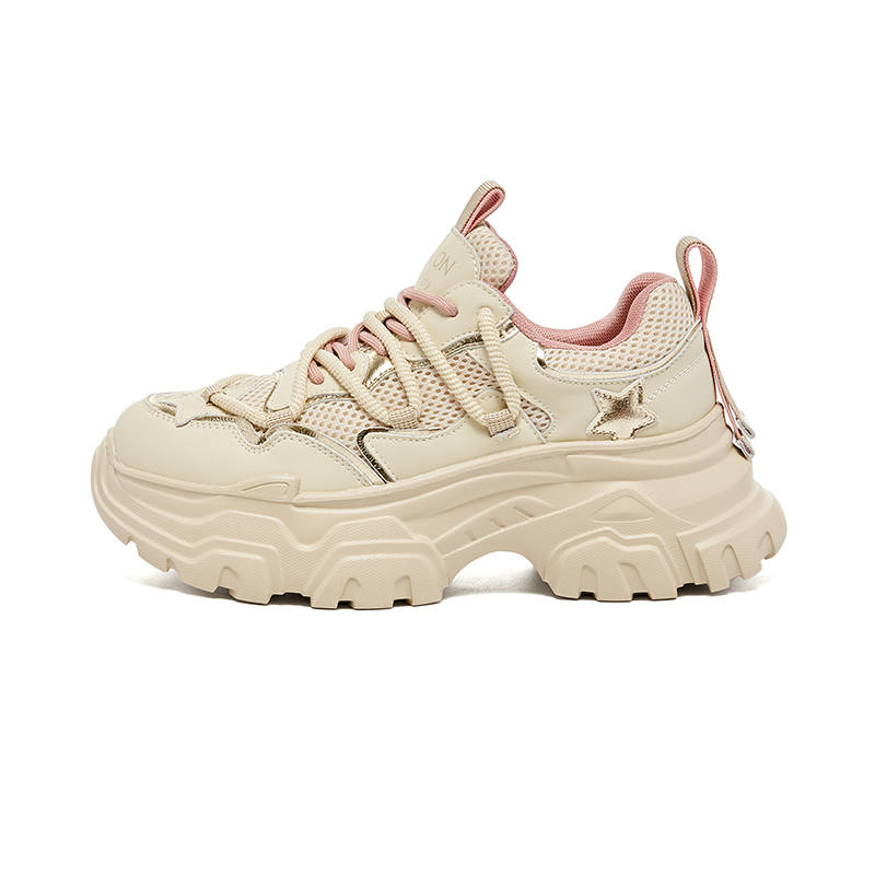 HARSON HARSON Fabric Breathable Lightweight Height Increasing Breathable Lightweight Height Increasing Chunky Sneakers Women's