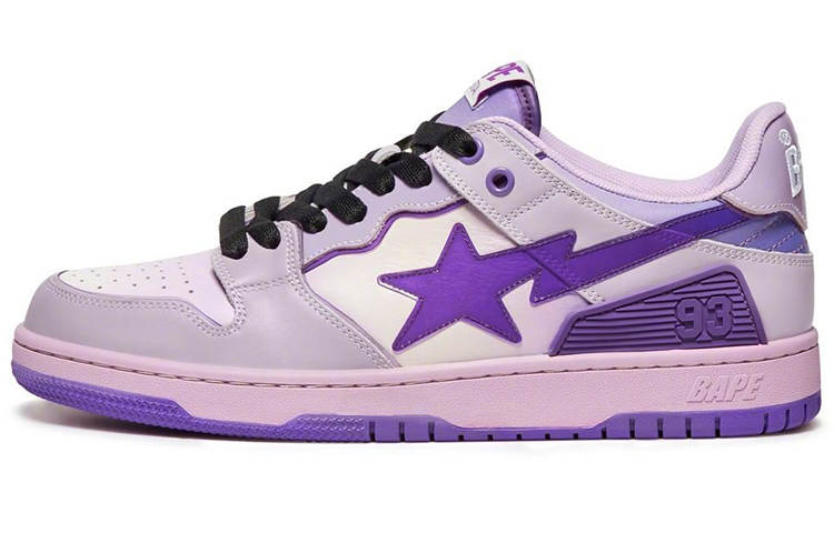 A BATHING APE SK8 STA Low top Stylish Skateboarding Shoes Women's Purple Gradient