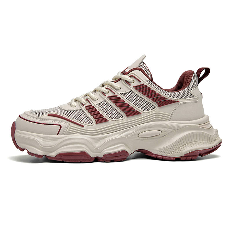 AOKANG Sports Collection Chunky Sneakers Men's Low Top Phantom Black, Burgundy Red