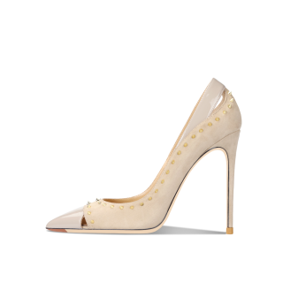 Suyymakk Suede High Heels Women's Apricot