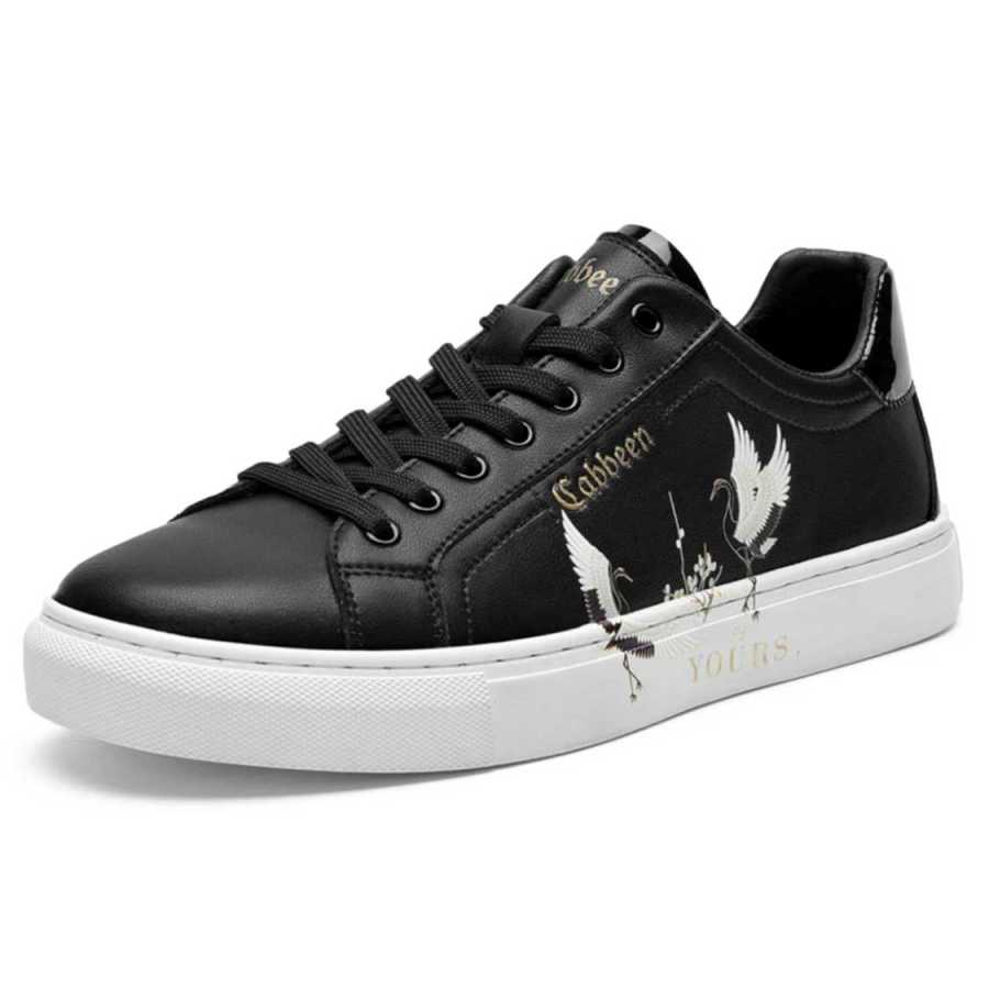 Cabbeen Minimalist Low top Skateboard Shoes Men's Black
