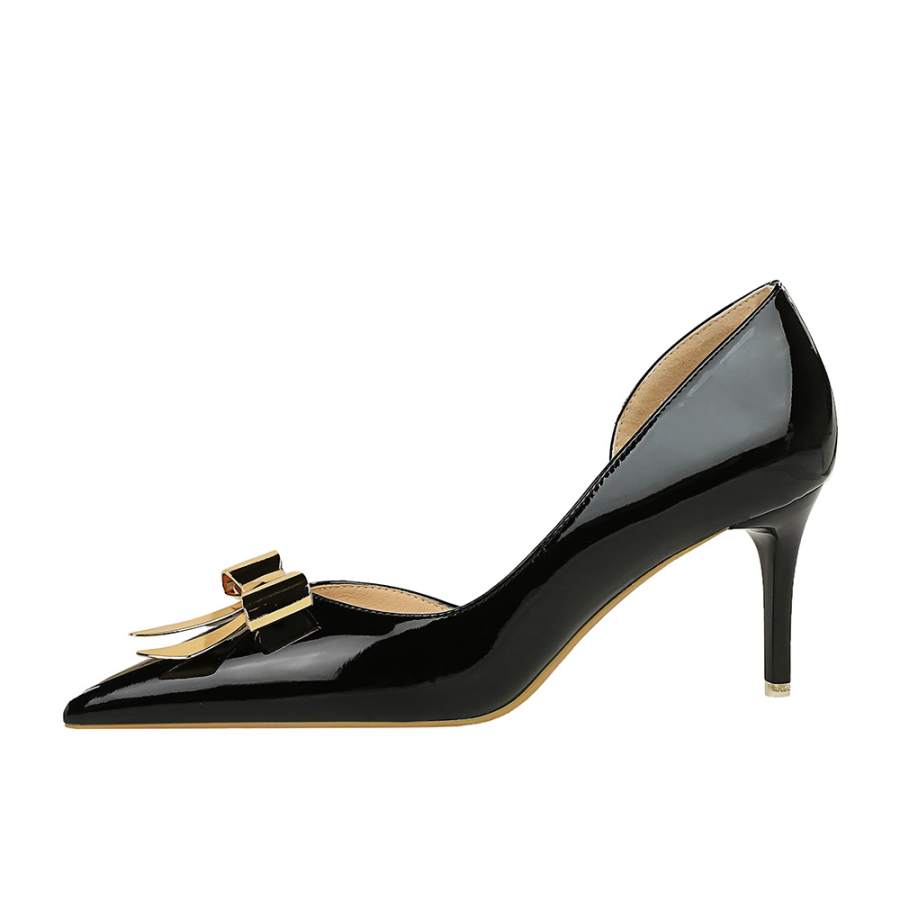 QITUMAUL Patent Leather Slim Heel High Heels Women's
