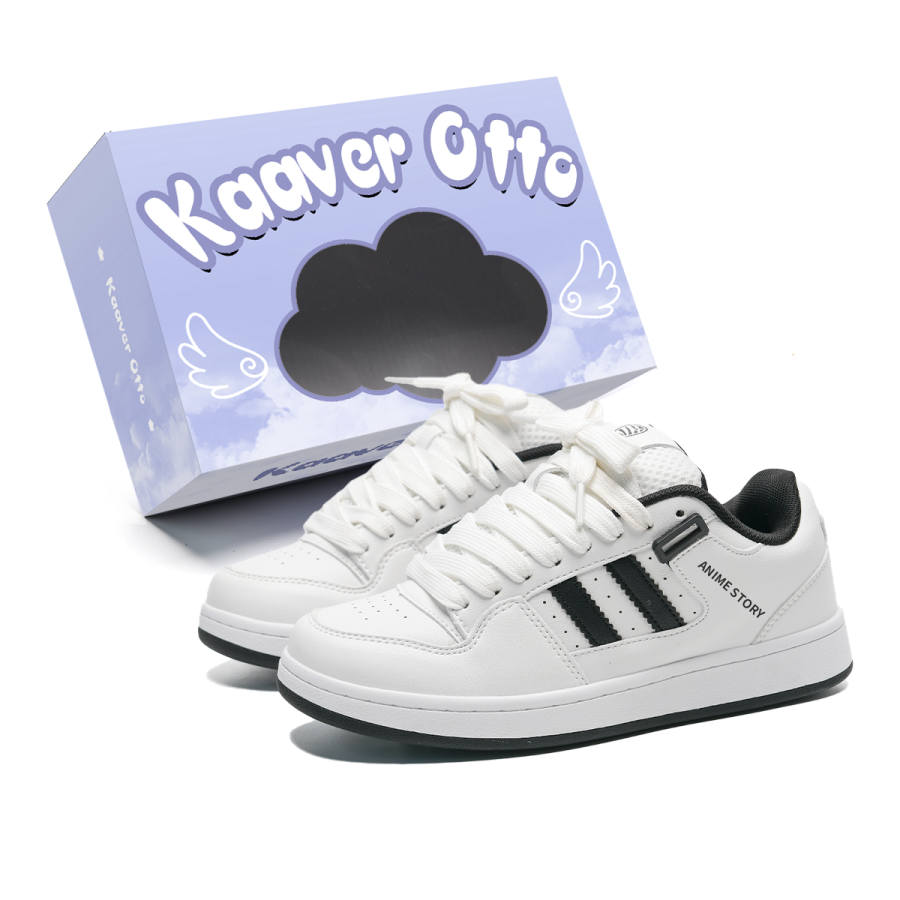 KAAVER OTTO Low top Skateboard Shoes Unisex White Black