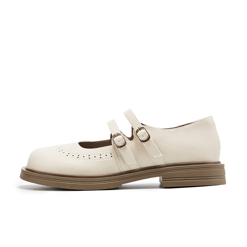 KEKAFU Mary Jane Shoes Women's Beige/Black