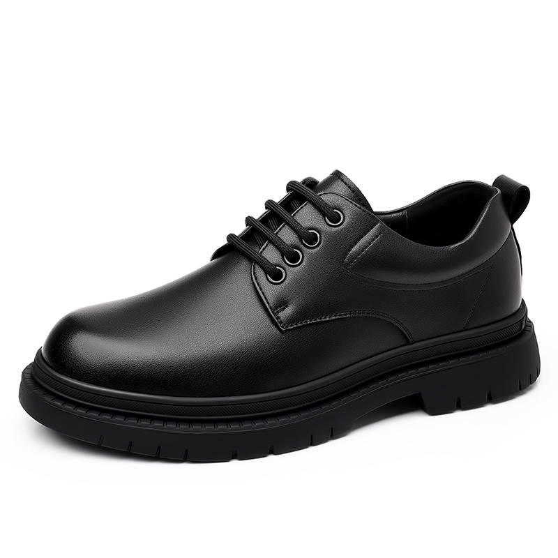 CITONGXIANSHENG Cow Split Leather Casual Shoes Men's Black