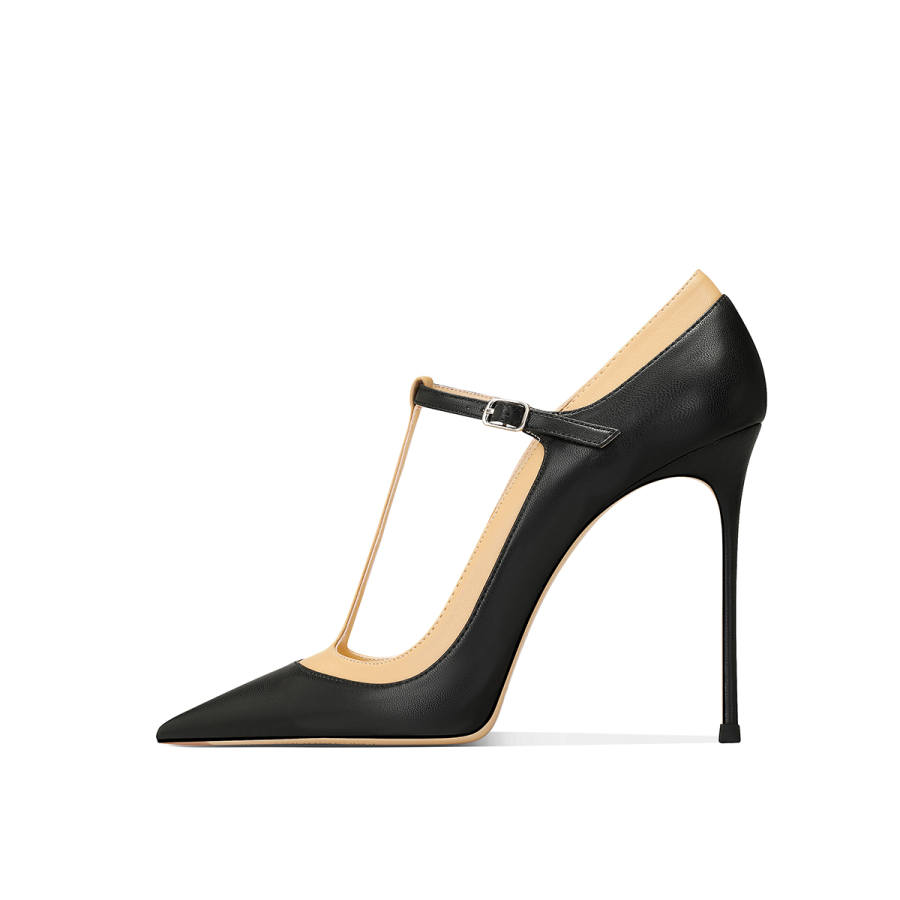 YUTIANAI Sheepskin Slim Heel High Heels Women's