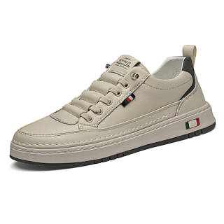 HENIBAOLUO Cow Split Leather Low top Skateboard Shoes Men's
