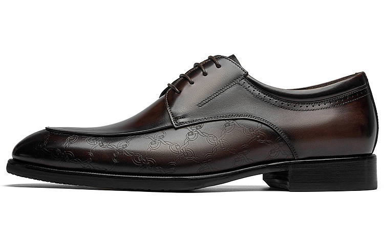 ROBERTA DI CAMERINO Top Grain Cow Leather Dress Shoes Men's Coffee