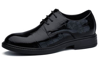 SULEGAO Cow Split Leather Dress Shoes Men's Black