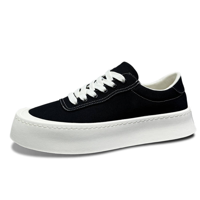 VANSSI Low top Casual Sports Platform Skateboard Shoes Men's Black