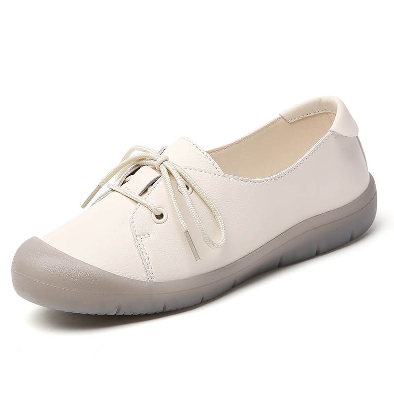 Reivantix Reivanti Cow Split Leather Casual Shoes 2.5cm Women's Beige