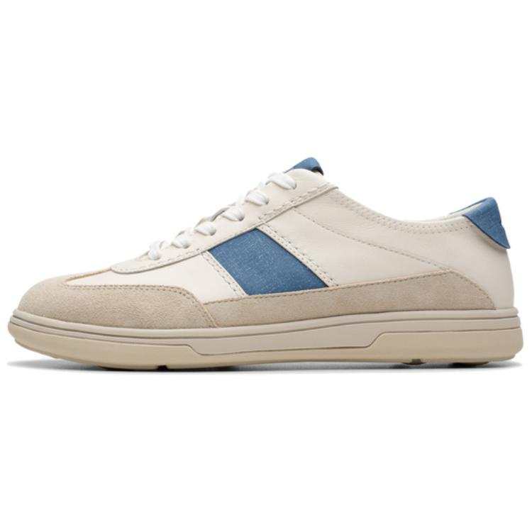 Clarks Craftravel Izy Cow Leather Low top Skateboard Shoes Women's White Blue