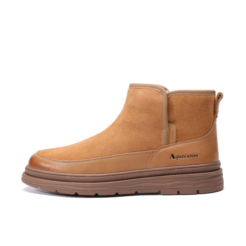 AQUASCUTUM Top Grain Cow Leather Thermal Abrasion Resistant Cushioning Height Increasing Slip Resistant Coverage Short