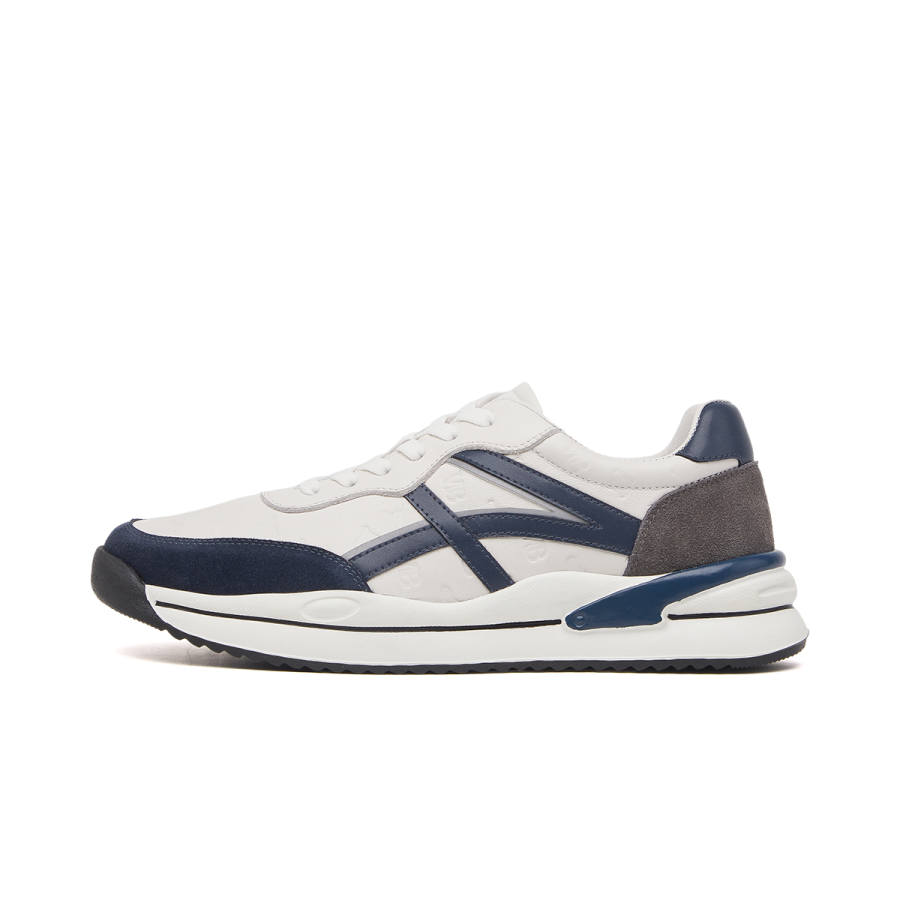 VICKI BROWN Cow Leather Casual Shoes Men's White Blue