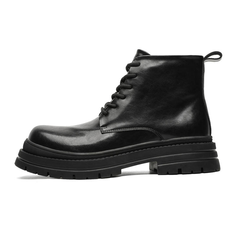 V ZERO FIVE V ZERO FIVE Microfiber Leather Short Combat Boots Men's Black