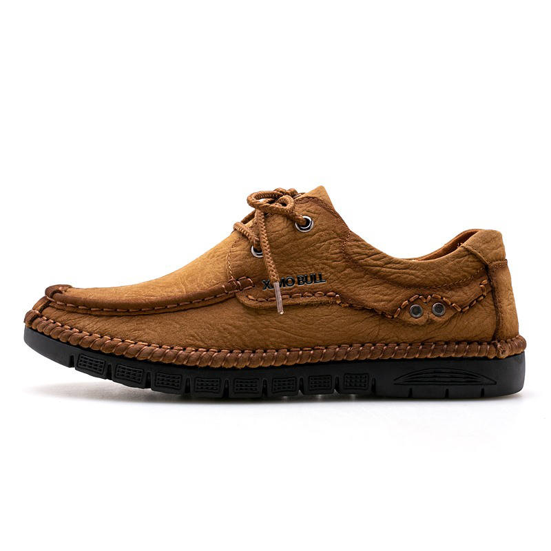 XIMO BULL Casual Leather Shoes Men's Low Top Black