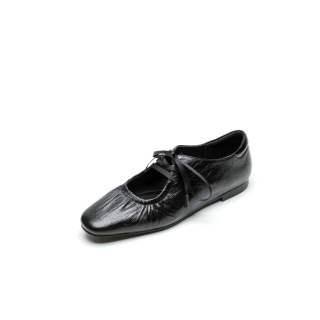 ROROWU Cow Leather Flat Mary Jane Shoes Women's