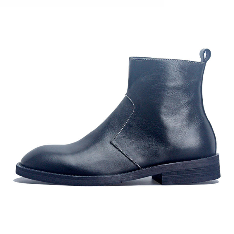 Devanro Devanro Top Grain Cow Leather Short Combat Boots Men's