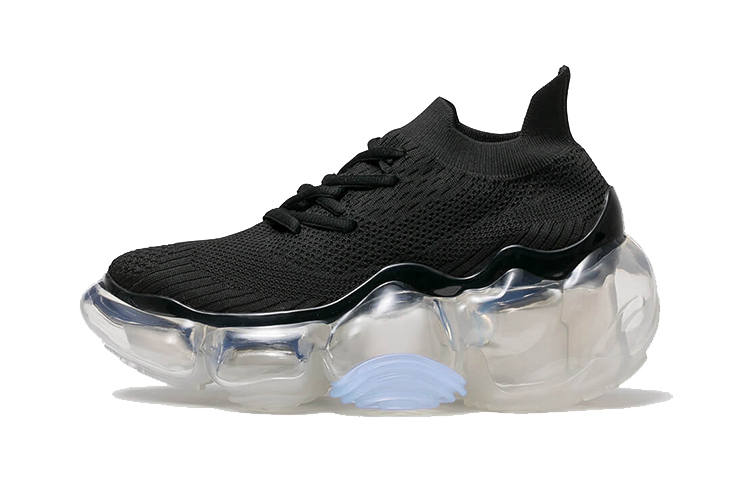 Grounds Moopie Fabric Cushioning Abrasion Resistant Cushioning, Wear Resistant Low top Platform Shoes Women's Black