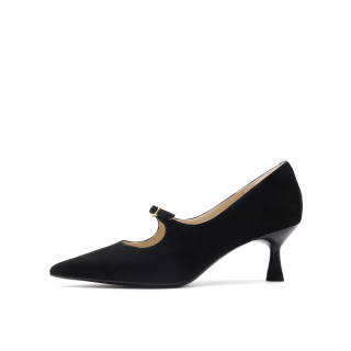 Joypeace Hepburn Sheep Suede Slim Heel High Heels 6CM Women's