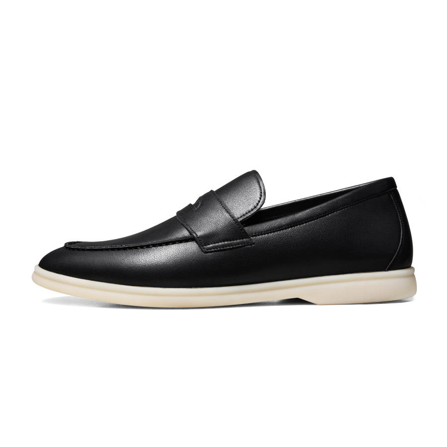 THOM WILLS British Business Versatile Calfskin Slip on Casual Shoes Men's Black
