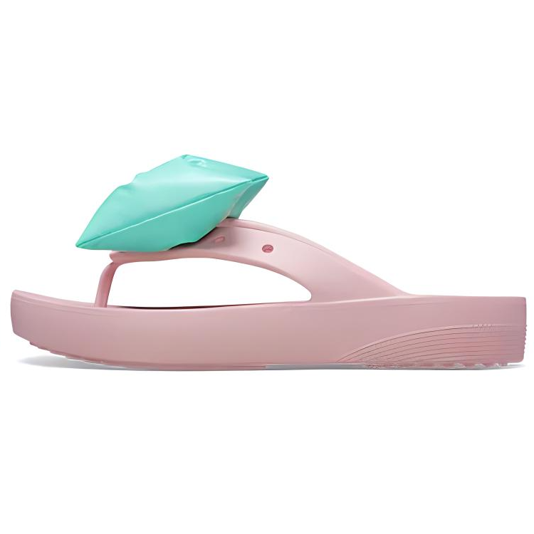 Crocs Crocs Classic Platform Bow Flip Flops 'Pink Teal' Women's