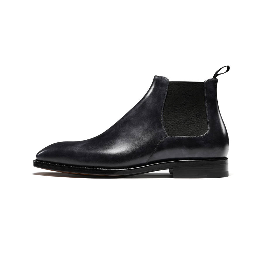 TRUFFAUT Museum Leather Boots Top Grain Cow Leather Short Chelsea Boots Men's