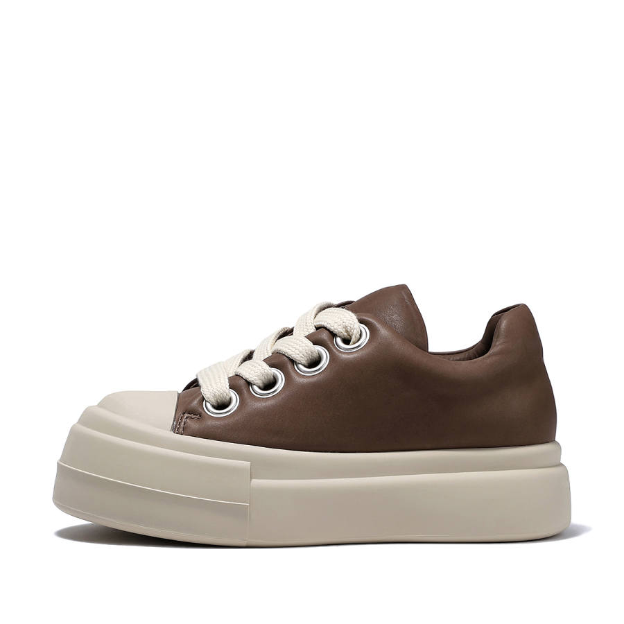 BELLALILY Top Grain Cow Leather Slip Resistant Cushioning Slip Resistant Cushioning Low top Skateboard Shoes Women's