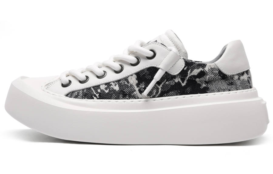 Anthony Miles Cow Leather Low top Stylish Skateboarding Shoes Men's White Black
