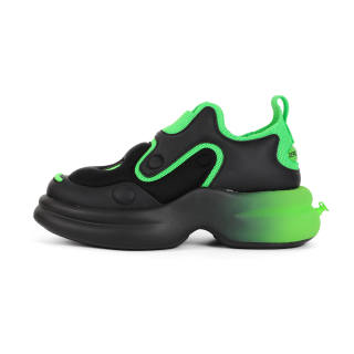 Z COSMOS ZERO COSMOS Fabric Cushioning Slip Resistant Cushioning Slip Resistant Low top Chunky Sneakers Unisex Black Green