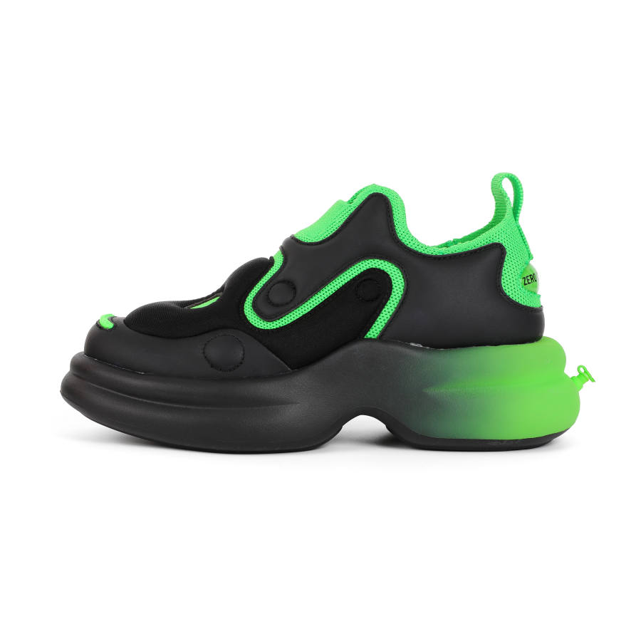 Z COSMOS ZERO COSMOS Fabric Cushioning Slip Resistant Cushioning Slip Resistant Low top Chunky Sneakers Unisex Black Green