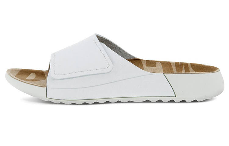 Ecco Ecco Comfortable Rubber Sole Slide Slippers Women's White