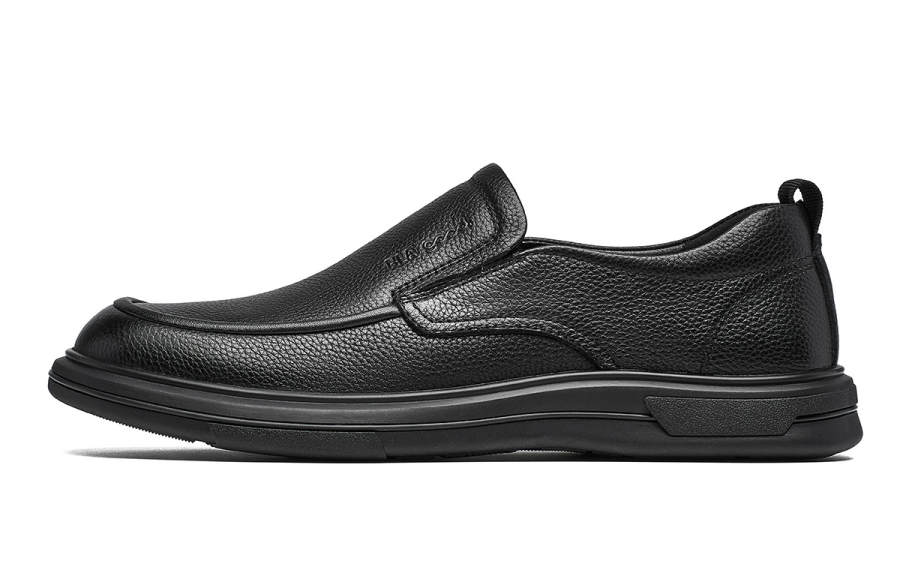 HLA Top Grain Cow Leather Casual Leather Shoes Men's Black