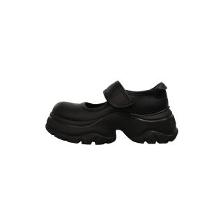 BOJUEMAO Cow Split Leather Fashion Platform Mary Jane Shoes 7cm Women's