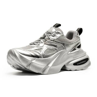 XUANBAHUI Chunky Sneakers Women's Low Top Pink/Silver