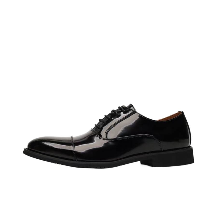 KACHILANG Cow Split Leather Dress Shoes Men's Black