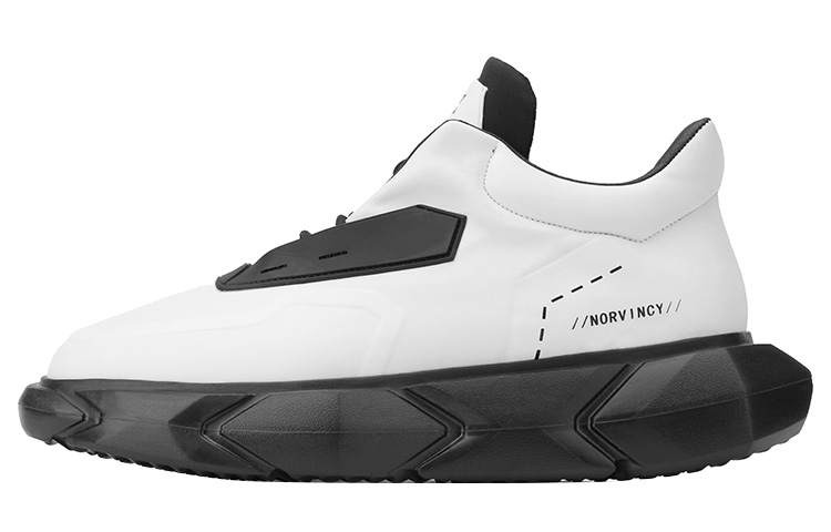 NORVINCY Chunky Sneakers Unisex Low Top Black/White