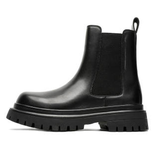 V ZERO FIVE Microfiber Leather Chelsea Boots Men's Black