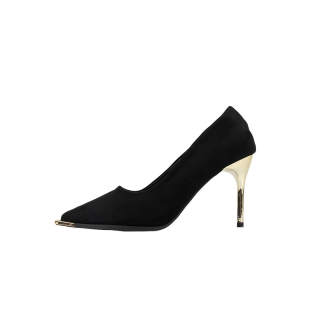 WOXXXN Microfiber Leather Slim Heel High Heels Women's Black