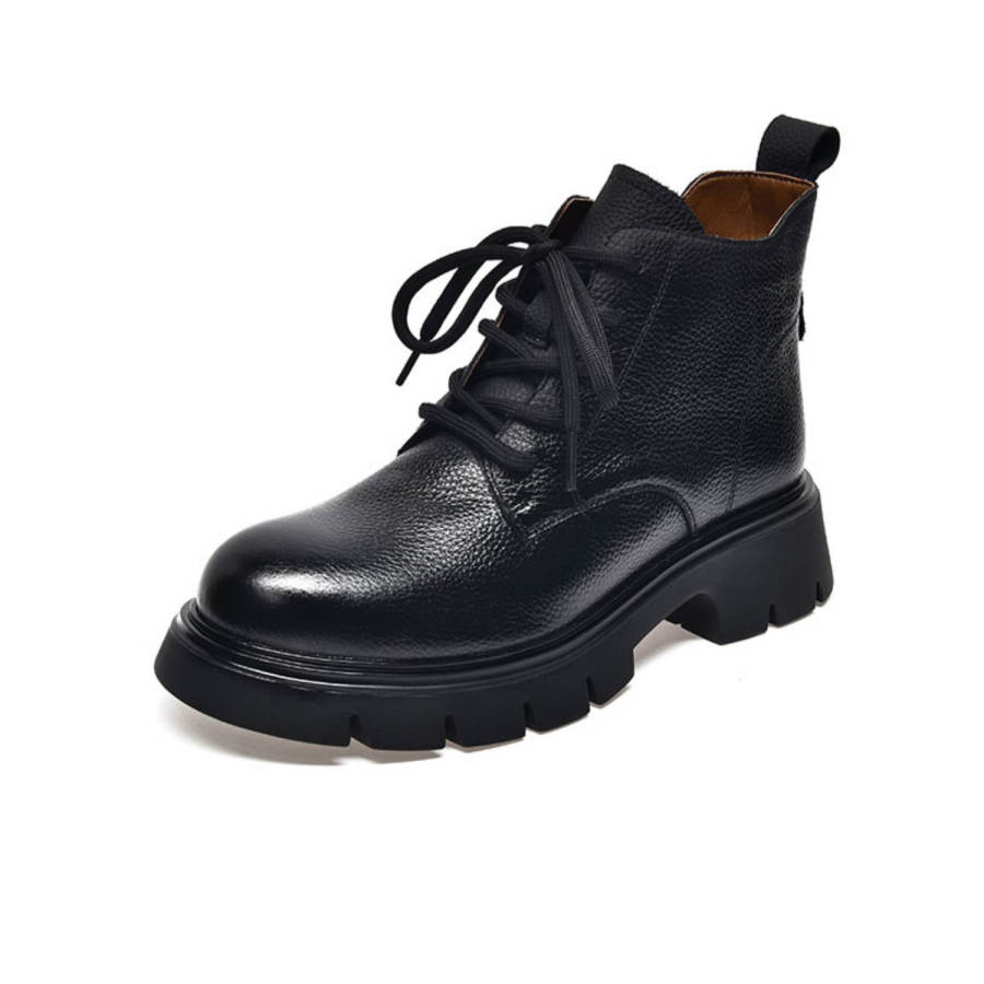 Devanro Devanro Top Grain Cow Leather Ankle Boots 3.5cm Women's