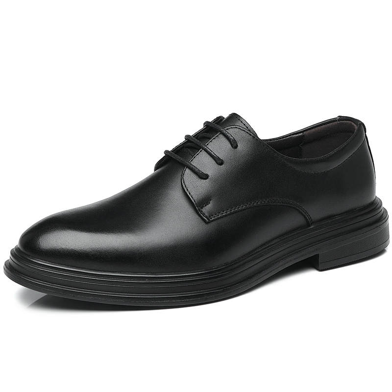 KACHILANG Cow Split Leather Dress Shoes Men's Black