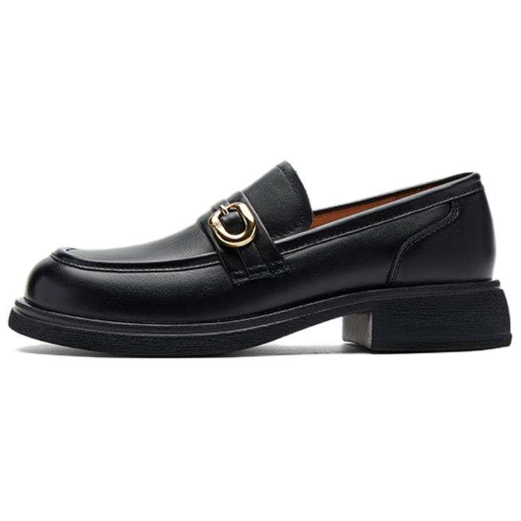 NINE WEST Cow Leather Loafers Women's Black