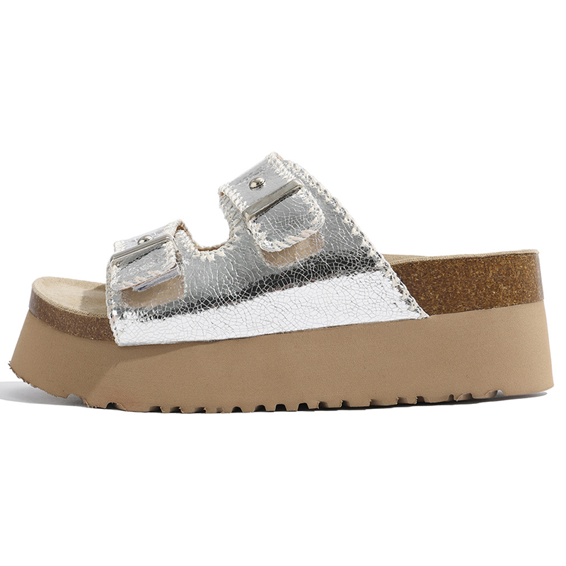 LANMOU Rubber Birkenstock Shoes Women's Silver